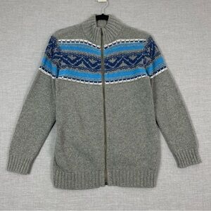 GAP Kids Zip Up Sweater with Nordic Pattern Sz XXL NEW